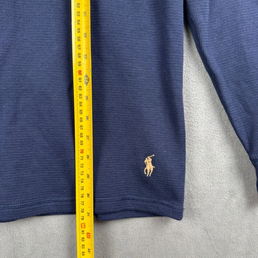 Polo Ralph Lauren Mens Navy Blue Waffle Knit Thermal Sleep Shirt PWLE2R NWT M